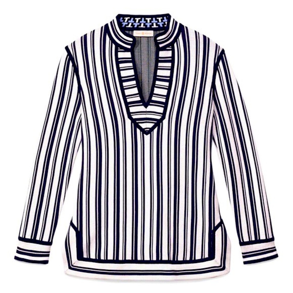 Tory Burch Striped Gina Tunic Top Size XS